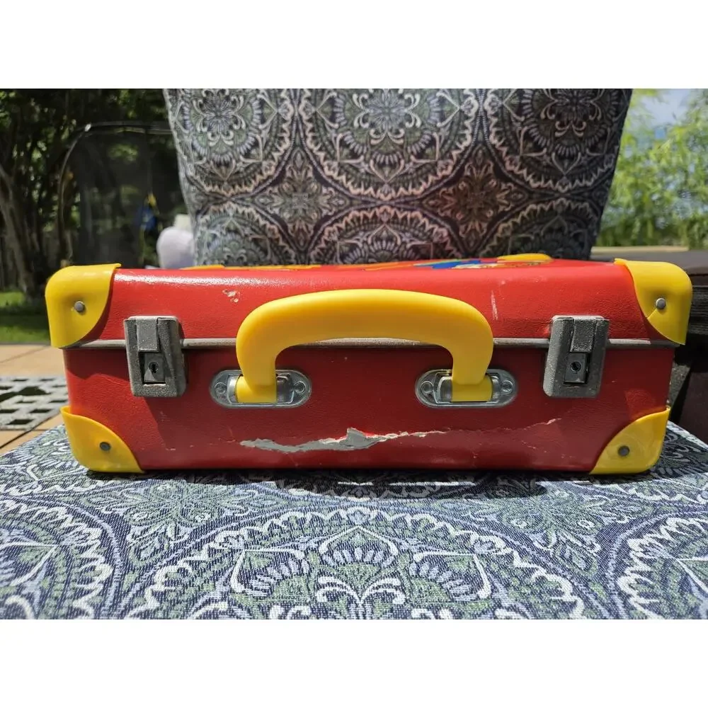 Vintage Pippi Longstocking Red Travel Suitcase Carry Case Children's Luggage...